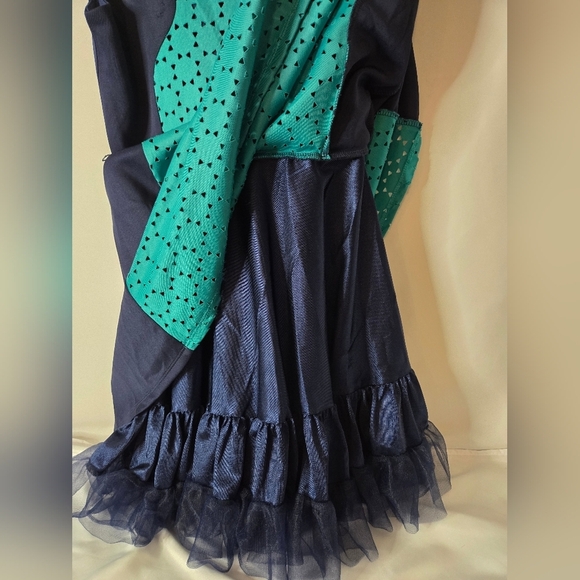 Beautees Girls Color Block Skater Dress Size 14 – Aquatic Green & Black - Picture 7 of 10